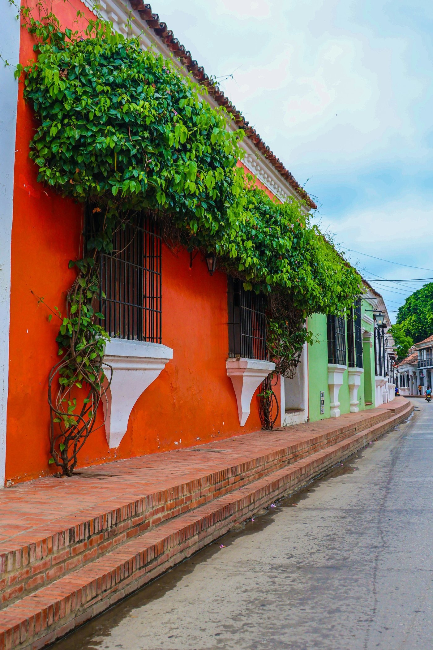 A colourful colonial street in Latin America