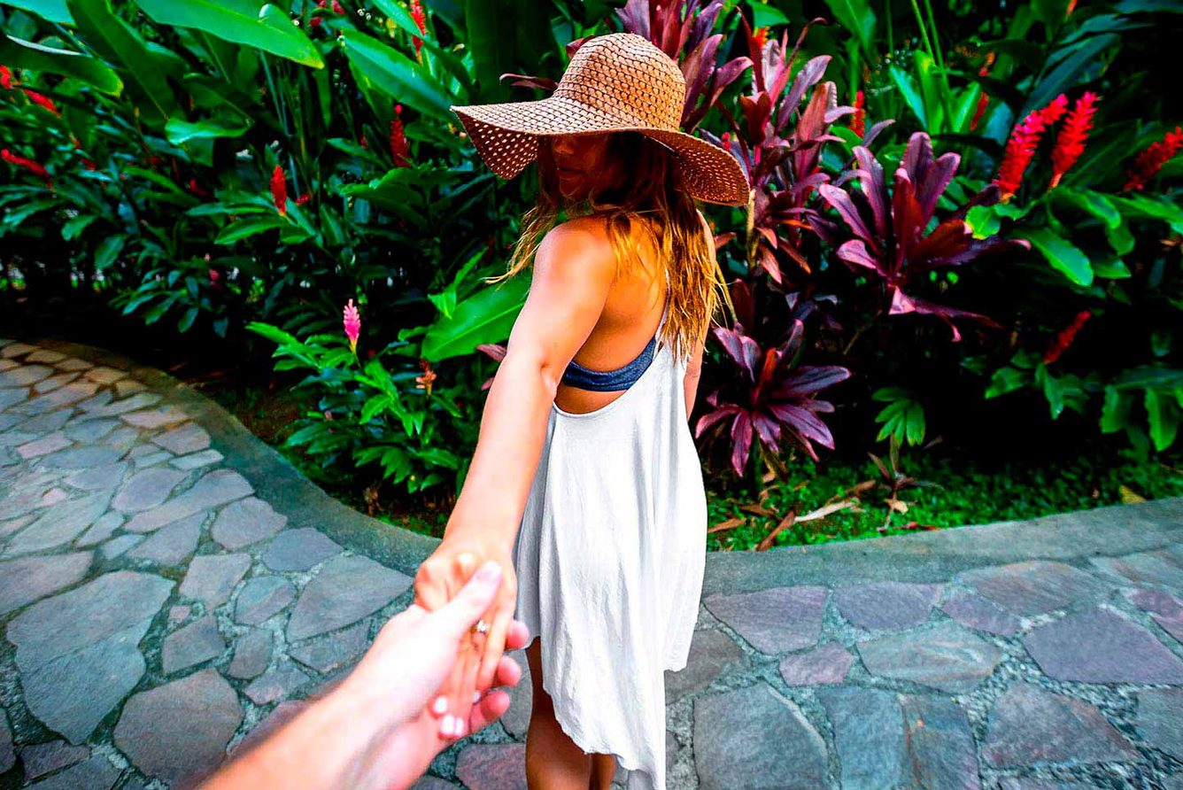 A garden path at Nayara Springs, following the rainforest planting toward the villas