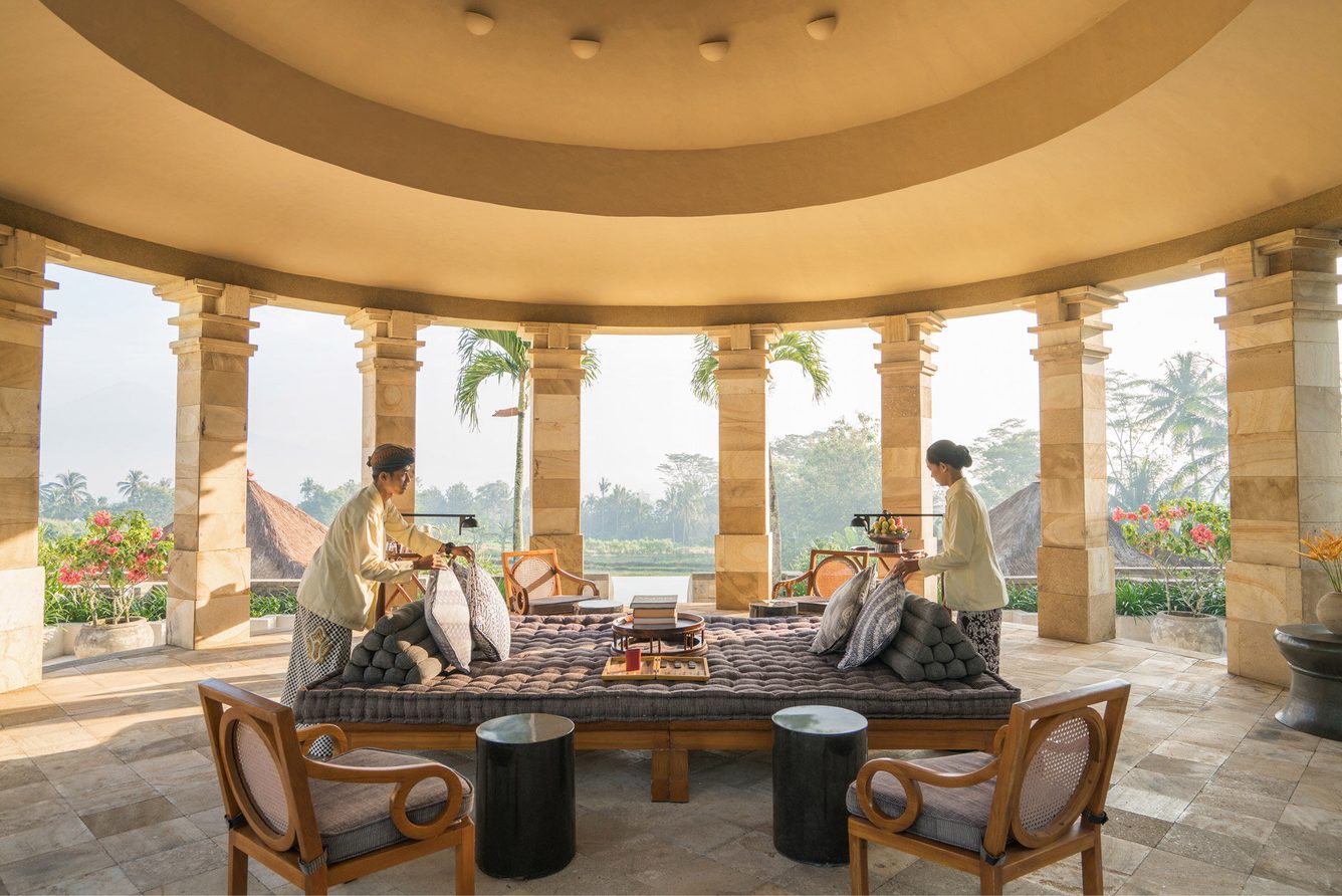 A gamelan performance inside Amanjiwo's domed main pavilion