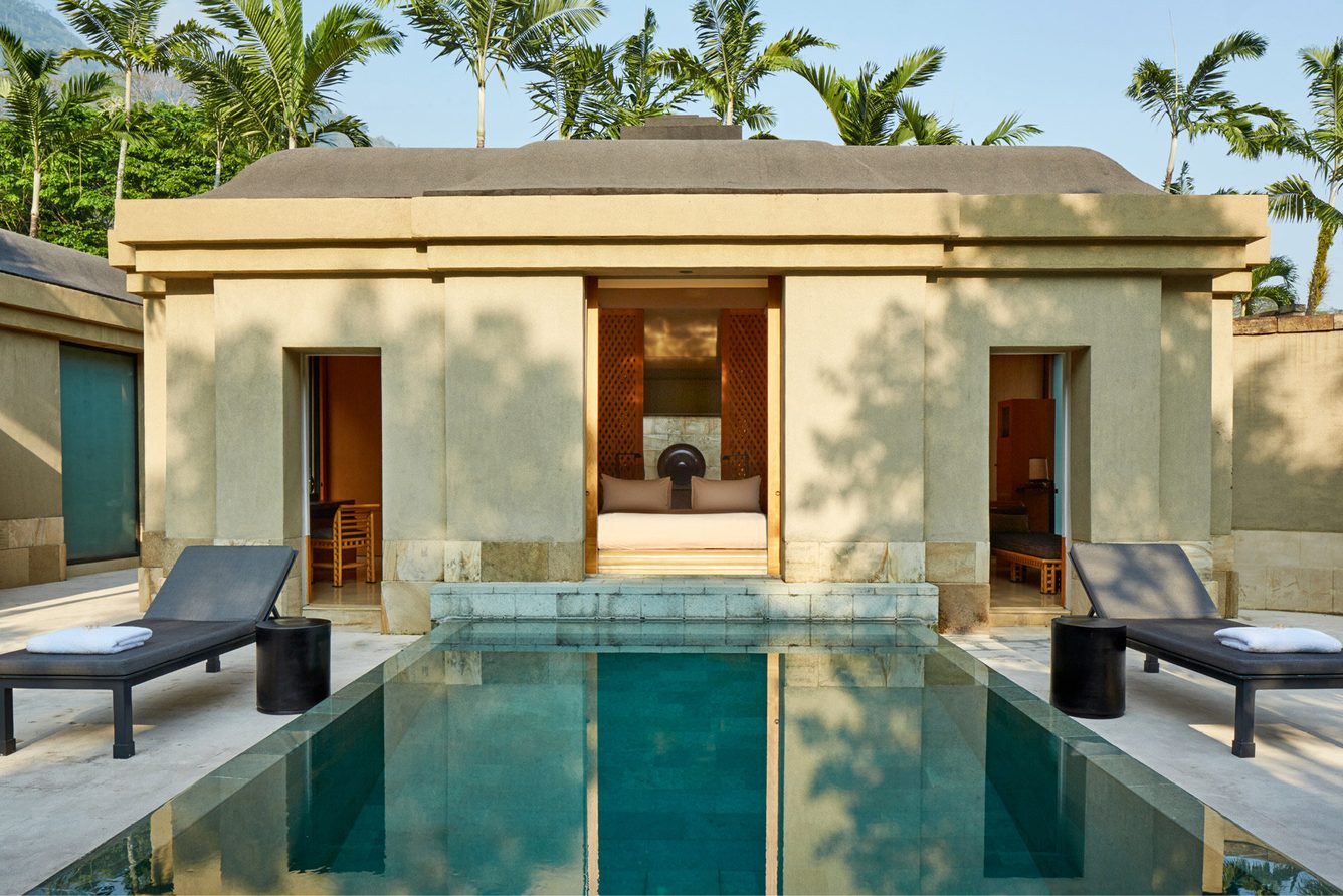 A suite terrace with private plunge pool at Amanjiwo